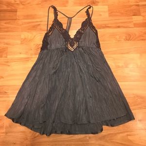 Breathless Mini Dress crinkle Stone Free People